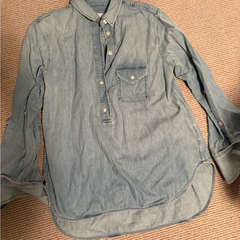 Citizens Of Humanity Blue Denim Button Down Shirt